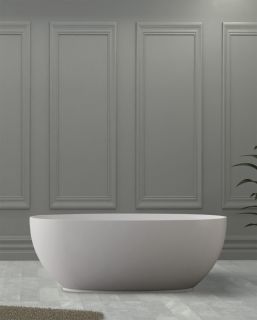 Ванна из искусственного камня ABBER Stein AS9641-1.5 150x78см белый матовый